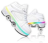 Schuhe mit Rollen LED Leuchtend Skates 4-Rad Verstellbare Rollschuhe...