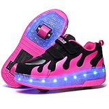 XOMAYI1 Unisex Kinder Schuhe mit Rollen,LED Leuchtend Doppelrad...
